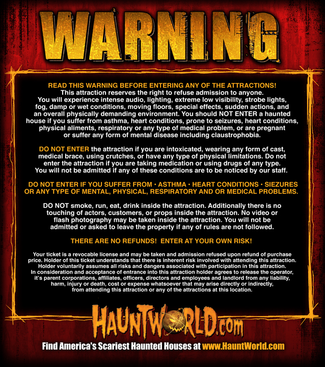 DFW Haunted House Warning Dallas, Denton, Ft. Worth Haunted House Warning