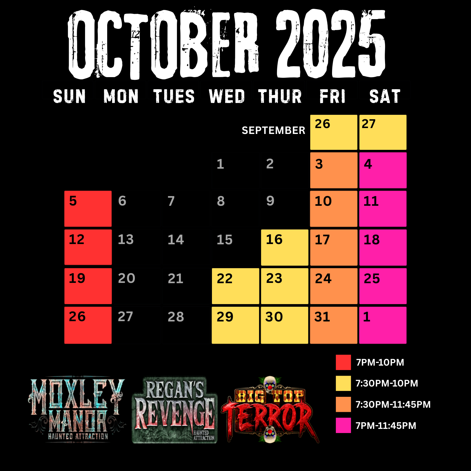 Haunted House Calendar
